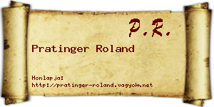 Pratinger Roland névjegykártya